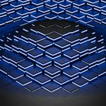 Abstract glowing pulse line on dark background